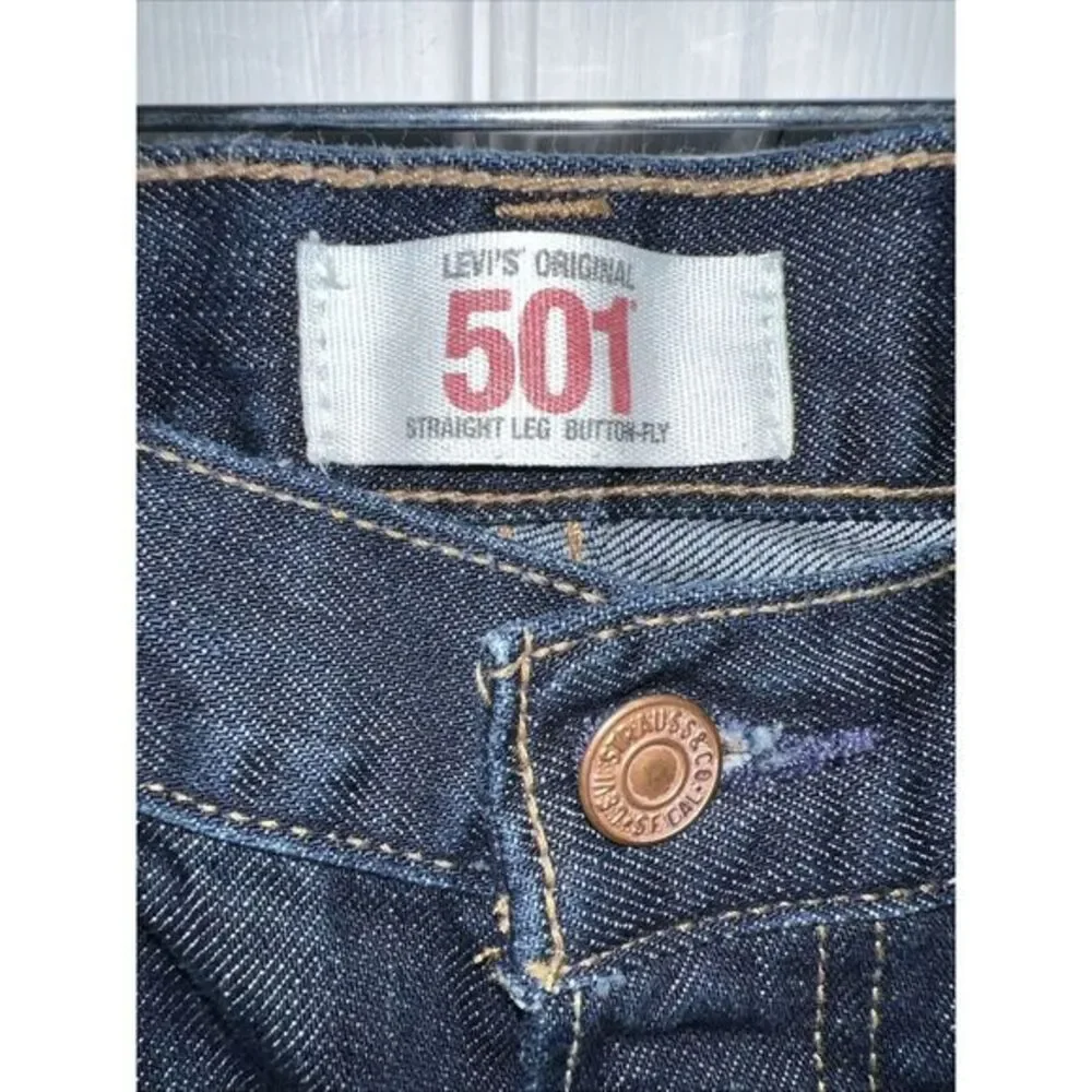 Levis Men's 501 Straight Fit Denim Blue Jeans Button‎ Fly Modern Sz 34x34